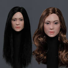 StarKingToys-modelo de cabeza esculpida de belleza asiática, figura de acción, pelo negro, piel pálida, 12 ", SK002D 1/6 2024 - compra barato