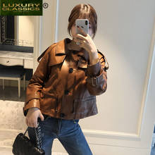 Coat Sheepskin 100% Real Female Genuine Leather Jackets Women Short Montone Biker Jacket Female Clothes 2021 Hiver T8801 2024 - buy cheap