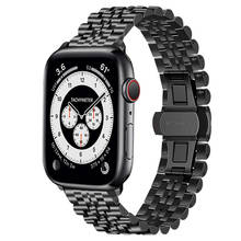 Pulseira de aço inoxidável para apple watch, 44mm, 40mm, para homens e mulheres, para iwatch se, apple watch 6, 5, 4, 3, 42mm, 38mm 2024 - compre barato