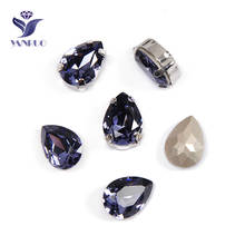 YANRUO 4320 капли Танзанит ремесло драгоценные камни стразы стекло пришитое кристаллом Pointback DIY Кристалл для ткани одежда 2024 - купить недорого
