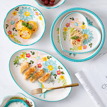 Japanese Ceramic Dessert Bowl Creative Hand-painted Rice Bowl Fruit Salad Bowl Soup Noodle Bowl Tableware Underglaze 2024 - buy cheap