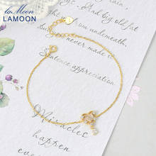 LAMOON аниме Vive сердечек; 925 Серебряный браслет для женщин из натурального розового кварца, 14K позолоченные ювелирные украшения LMHI069 2024 - купить недорого