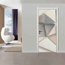 Geometric 3D Door Stickers Home Decor Design Doors Mural Removable Vinyl Wallpaper DIY Self Adhesive Decals Living Room Bedroom 2024 - buy cheap
