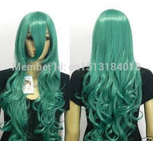 Peluca larga y rizada de color verde oscuro para mujer, nueva Peluca de Cosplay, # @ 002Title547 2024 - compra barato