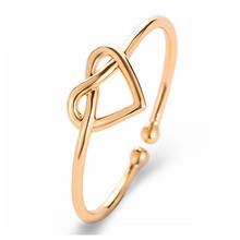 Korean Version Knot Ring Female Japanese-Korean Temperament Simple New Hollow Love Open Ring Peach Heart-shaped Ring 2024 - buy cheap