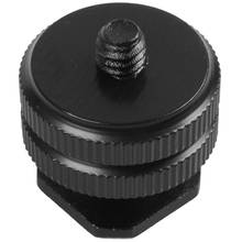 Adaptador de montaje Pro 1/4 duradero F trípode roscado trineo Flash Zapata caliente negro 2024 - compra barato