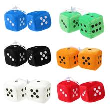 1 Pair Fuzzy Dice Dots Rear View Mirror Hanger Decoration Car Styling Accessorie Wholesale 2024 - buy cheap