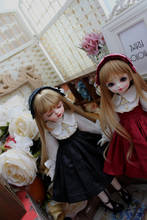 Ropa de muñeca BJD adecuada para 1-3 1-4 1-6 tamaño, vestido de moda, vestido negro y rojo con accesorios para muñecas 2024 - compra barato