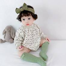 Macacão infantil para meninas, roupa coreana para recém-nascidos, macacão floral para crianças pequenas, uma peça + chapéu para meninas, roupas de 1 ° aniversário 2024 - compre barato