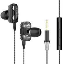 Professional Sport Earbuds Dual Drivers Super Bass HiFi Music Earphones Earpiece Universal 3.5mm In-ear Wired Earphones kulaklık 2024 - buy cheap