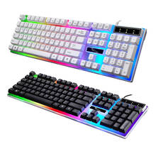 Teclado retroiluminado de arcoíris RGB, Teclado mecánico de sensación, USB, por cable, para PC, portátil, escritorio, Mac, ordenador 2024 - compra barato