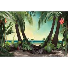 Летний тропический сказочный лес джунгли море дерево детский портрет день рождения Виниловый фон для фотосъемки для фотостудии 2024 - купить недорого