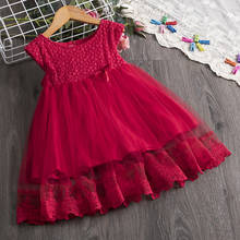 Красное платье для девочек, детская одежда, кружевные Детские платья принцессы для девочек, Тюлевая пачка, одежда для дня рождения, детское платье, школьная одежда 2024 - купить недорого