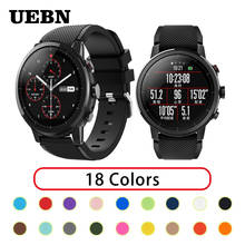 UEBN 22 мм силиконовый ремешок для спортивных часов Xiaomi Huami Amazfit GTR 47 мм/темп/Stratos 2/2S Смарт Браслет для samsung Galaxy Watch 46mm/Шестерни S3 браслет 2024 - купить недорого