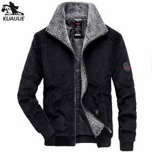 Winter parka men New Jackets Mens Plus velvet thickening Corduroy Men's coats Business casual warm middle aged coat M-5XL 9919 2024 - buy cheap