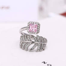Anillo de cristal de lujo para mujer, de Plata de Ley 925, joyería para mujer, anillo de dedo ajustable abierto a la moda 2024 - compra barato
