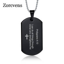 Modyle-Colgante de etiqueta de perro para hombres, acero inoxidable, joyería masculina informal, joyería de fe masculina, collar de Cruz bíblico de Jesús 2024 - compra barato