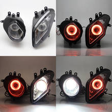 Motocicleta personalizado hid projetor farol conjunto laranja led anjo olhos cabeça lâmpada se encaixa para bmw s1000rr 2009-2014 2024 - compre barato