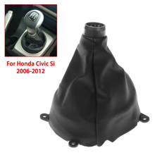Palanca de cambios de coche, de freno de mano Manual polaina, bota de cambio, bota de cuero negro para Honda Civic Si 2006-2012, estilo de coche 2024 - compra barato