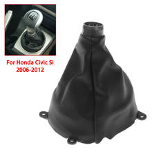 Carro shift engrenagem vara manual de freio de mão gaiter shift bota de couro preto para honda civic si 2006-2012 estilo do carro 2024 - compre barato