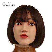 Dokier realistic full face props with silicone breast forms for crossdresser cosplay shemale transgender masquerade 2024 - buy cheap