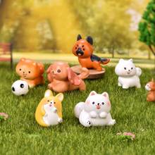 ZOCDOU 1 Piece Cute Corgi Bichon Satsuma Pomeranian Pet Dog Small Statue Resin Figurine Ornament Miniatures Decoration 2024 - buy cheap