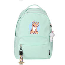 Corgi príncipe mini mochila kawaii feminino pequena mochila rosa bookbag náilon sacos de escola para adolescentes bonito viagem bagpack 2024 - compre barato