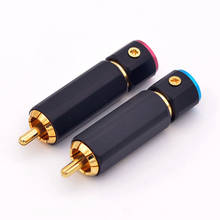 50pcs High quality lotus plug,power amplifier audio gold-plated lock-free welding rca signal cable DIY welding-free AV connector 2024 - buy cheap