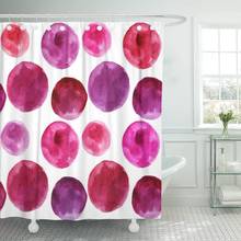 Roxo de bolinhas o padrão aguarela rosa borgonha cortina de chuveiro tecido à prova d72 água 72x78 polegadas conjunto com ganchos 2024 - compre barato