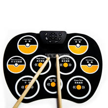 Portable Digital Electronic Drum Kit 9 Drum Pads With Recording Function Silicone Roll-Up Drum Set for Beginner Children Kids 2024 - buy cheap