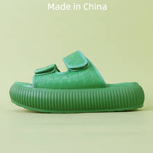 Novo sandálias de couro feminino resistente ao desgaste sapatos anti-plataforma verde senhoras chinelos sapatos planos moda casual sapatos femininos 2024 - compre barato
