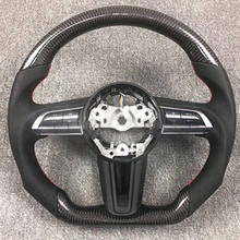 Refit Carbon fiber Leather steering wheel For Mazda 3 5 6 7 CX3 CX4 CX5 CX7 CX8 CX9 MX-5 RX-8 Axela Atenza CX-3 CX-5 CX-7 2020 2024 - buy cheap