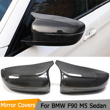 For BMW F90 M5 Sedan 4 Door 2018 2019 Carbon Fiber Car Rear View Side Mirror Covers Caps Replacement / Add On Mirror Cover Shell 2024 - buy cheap
