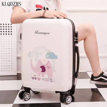 KLQDZMS 16 "20" 24 дюймов PC мультяшный багаж на колесиках для путешествий для мальчиков и девочек, чемодан на колесиках для путешествий 2024 - купить недорого