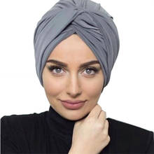 Turbante de camurça macia feminina, chapéu turbante de camurça com cor sólida, chapéu musselina hijab sob o islâmico da índia, 2020 2024 - compre barato