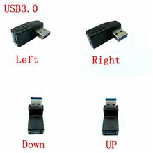 90 градусов левый и правый угол USB 2,0/3,0 A адаптер «Папа-мама» разъем для портативных ПК 2024 - купить недорого