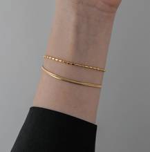 Yun ruo 2020 pulseira banhada a ouro 18k, bracelete de cobra dupla, bracelete feminino popular, acessórios de joias de aço inoxidável que não desbota 2024 - compre barato