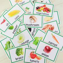 20Pcs Topic Vegetables Kids Montessori Learning English Words Pocket Flash Cards Game Early Educational Toys for Children Games 2024 - buy cheap