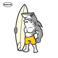 HotMeiNi 13cm x 8cm Car Styling Shark Surf Surfboard Surfer Vinyl Sticker Laptop Travel Luggage Decal Waterproof Car Sticker 2024 - buy cheap