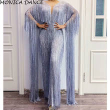 Sexy Silver Gray Fringe Rhinestones Jumpsuit Birthday Celebrate Tassel Bodysuit Stage Dance Leggings Women Singer Dancer Outfit 2024 - buy cheap