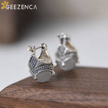 Pendientes Vintage de Plata de Ley 925 para mujer, joyería fina con diseño de corona de marcasita tailandesa y ópalo, ideal para regalo de fiesta 2024 - compra barato