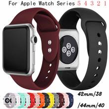 Strap for Apple Watch 5 4 3 2 1 Silicone Sport Bracelet Watch Band for Apple Watch 44mm 40mm 42mm 38mm Ror IWatch Band 2024 - buy cheap
