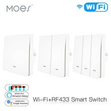 WiFi Smart Wall Light Switch RF433 Push Button Transmitter Smart life Tuya App Remote Control Works with Alexa Google Home 2024 - buy cheap