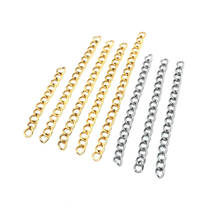20 unids/lote de cadena de acero inoxidable 316L, 5cm de longitud, 0,6x3x4mm, color dorado, para collar, joyería, materiales 2024 - compra barato