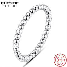 ELESHE Genuine 925 Sterling Silver Beaded Rings for Women Girls Female Finger Ring Fashion Jewelry New Year Birthday Gift 2024 - buy cheap