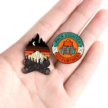 Go Future Enamel Pin Adventure Moon Mountain Bonfire Camping Backpack Custom Brooches Lapel Pins For Outdoorsy Gifts 2024 - buy cheap