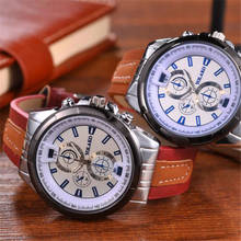 Relógio quartz de marca luxuosa para homens, relógio casual esportivo com pulseira de couro e pulseira de quartzo militar para negócios, design masculino 2019 2024 - compre barato