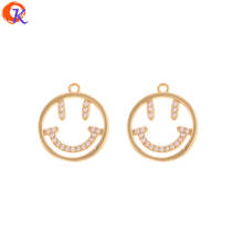 Cordial Design 20Pcs 15*17MM Jewelry Accessories/Hand Made/CZ Charms/Face Shape/Genuine Gold Plating/Earring Findings/DIY Making 2024 - buy cheap