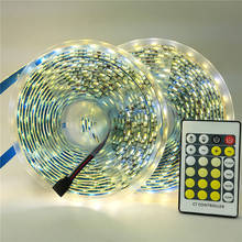 Tira de luces LED Flexible, cinta de luz de Color blanco Dual, temperatura ajustable CCT, 12V CC, 60leds/m, 5050 CW/WW 2024 - compra barato
