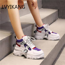LVYIKANG 2019 Spring New Leather Women's Platform Chunky Sneakers Fashion Women Flat Thick Sole Shoes Woman Dad Footwear S1280 2024 - buy cheap